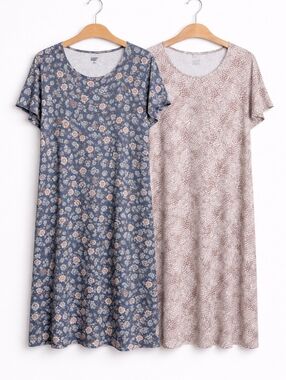 Lands’ End Midi Dress Bundle 1X Cotton Dresses Floral + Animal Print